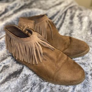 Fringe ankle booties